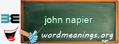 WordMeaning blackboard for john napier